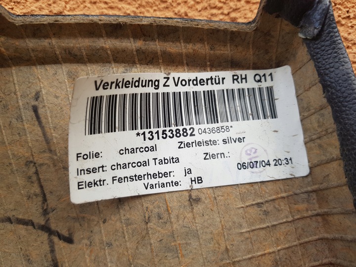 фото №16, Боковина двері праві перед opel astra h 5 двері чорний матеріал європа гарний