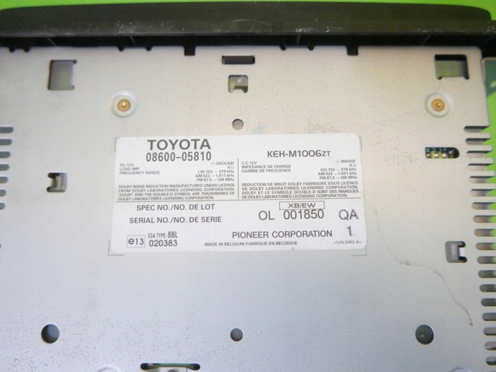 фото №8, Радіо програвач kaset дисплей toyota avensis t22 fl 00-03