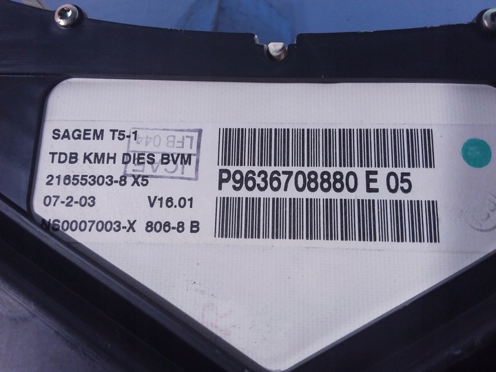 фото №4, Peugeot 307 sw 2.0 hdi спидометр приборы 9636708880e