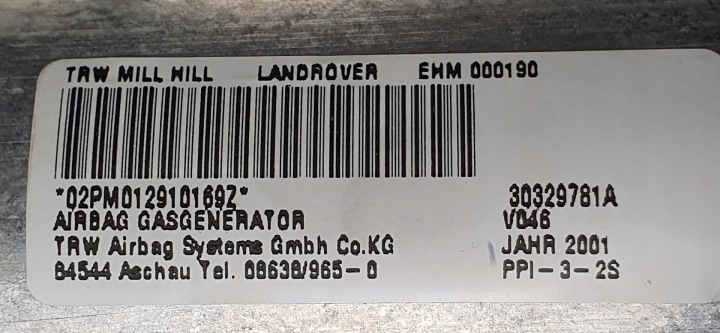 фото №8, Подушка подушка пассажира range rover iii l322 евро
