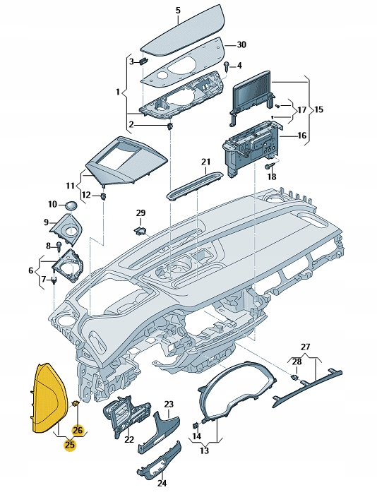 фото №1, Бічний element панелі розподільчої лівий audi q7