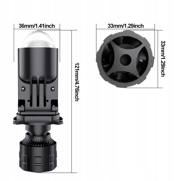 фото №14, 90000lm лампа автомобильная h4 9003 hib2 mini двойной проектор len led