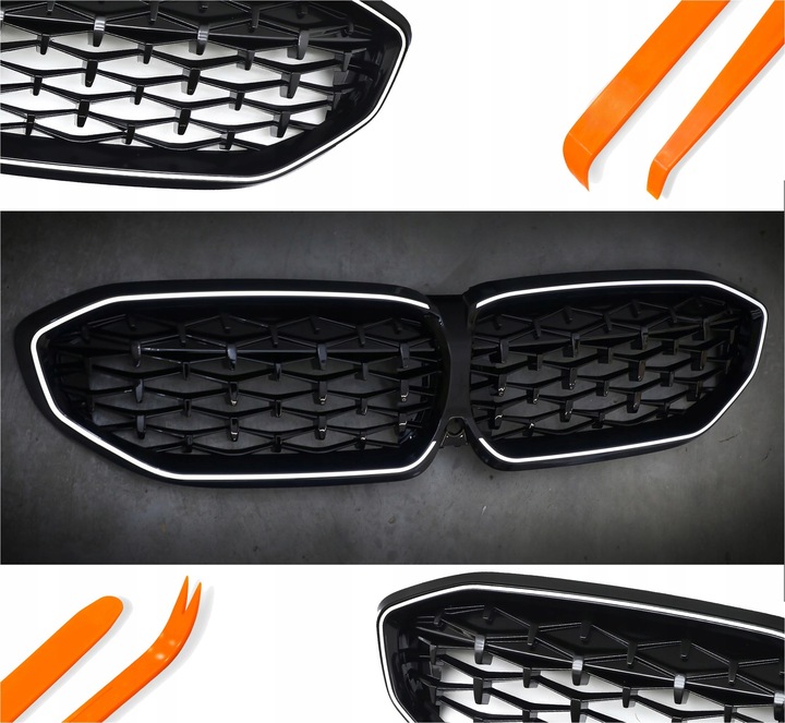 фото №1, Led решітка решітка радіатора решітки радіатора bmw 3 g20 19-22 чорний блиск діамант iconic голова