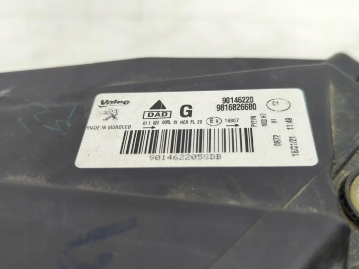 фото №14, Фара передняя левая сторона peugeot rifter 9816826680
