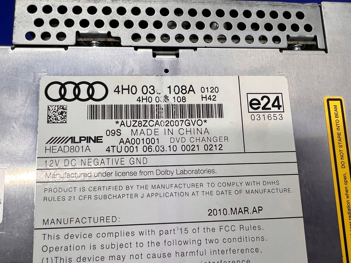 фото №7, Audi a6 a7 c7 a8 считыватель чейнджер dvd 4h0035108a