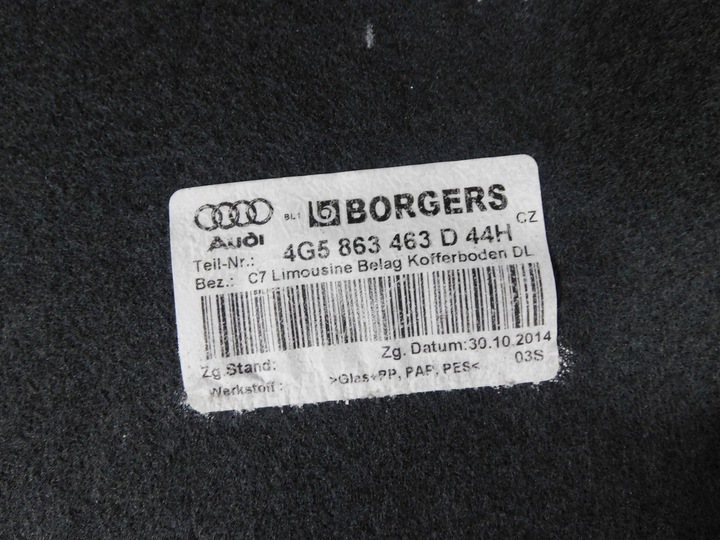 фото №11, Audi a6 4g sedan обивка багажника пол 36km