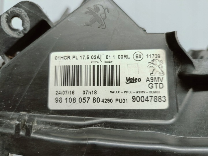 фото №13, Peugeot 208 i рестайлинг 15- фара левая перед передняя линза+ led eu 9810805780