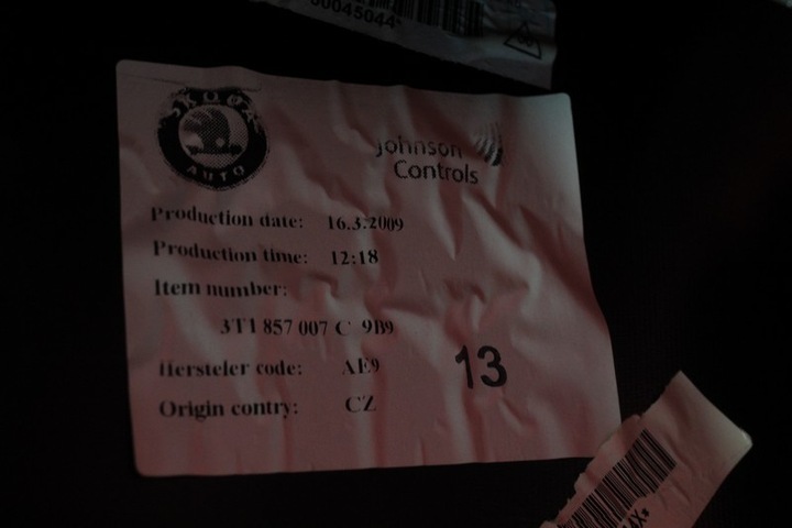 фото №9, Панель консоль капот подушка безопасности eu 3t1857007c skoda superb 2 ii 08-13