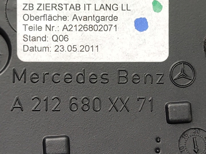 фото №13, Панель раздаточная решётка воздуховод dekor планка алюминий mercedes w212 eu