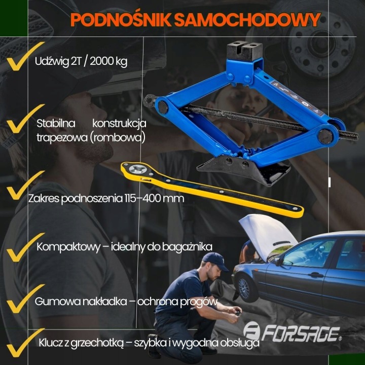фото №12, Домкрат подъемник автомобильный трапециевидный do замены kół 2t + ręcznik бесплатно