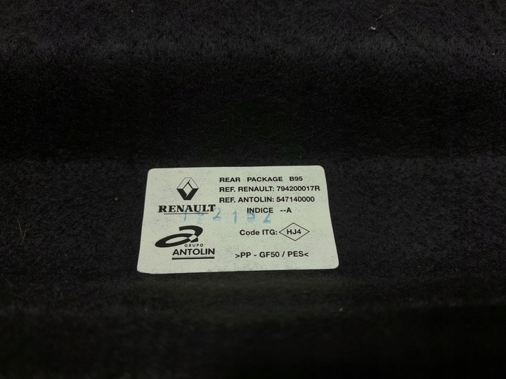 фото №5, Renault megane iii hb 5d полиця багажника 794200017r
