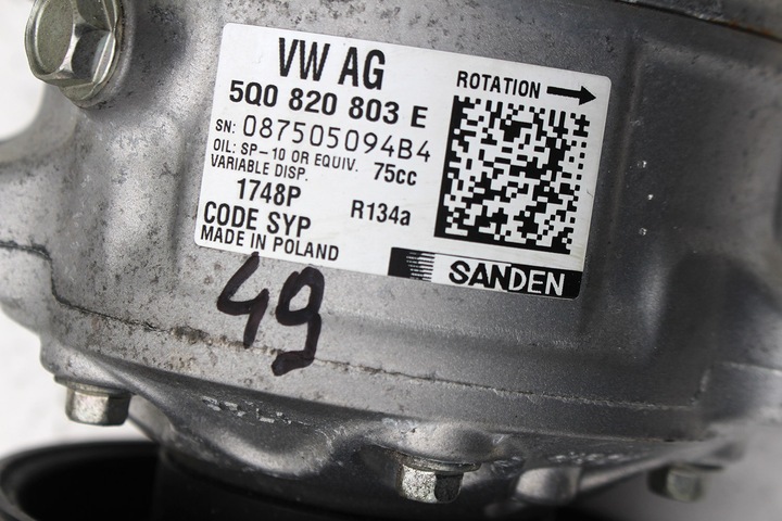 фото №6, Vw audi seat skoda насос кондиционера климат 5q0820803e 5q0820803g 5q0820803