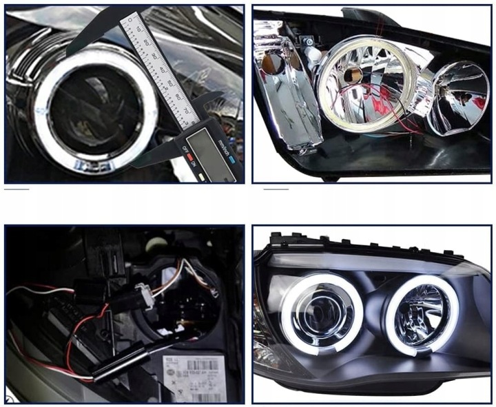 фото №14, Кольца angel глаза drl света дневные cob белый круглый bmw 2x 100mm 2штуки