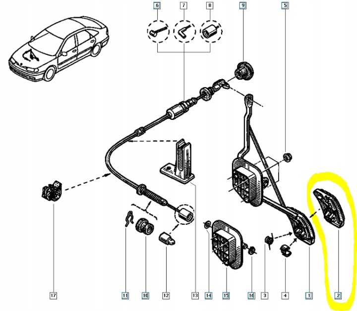 фото №11, Накладка педаль renault laguna i oem номер 7700810434
