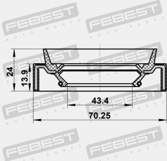 фото №13, Сальник коробки кпп / коробка передач nissan pathfinder r51m 2005.01-2014.11 el