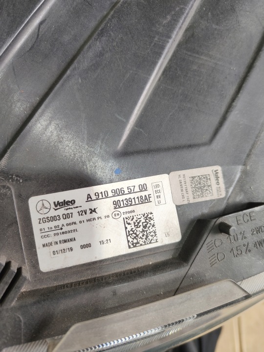 фото №13, Mercedes sprinter w907 w910 фара левая передняя перед полный led a9109065700