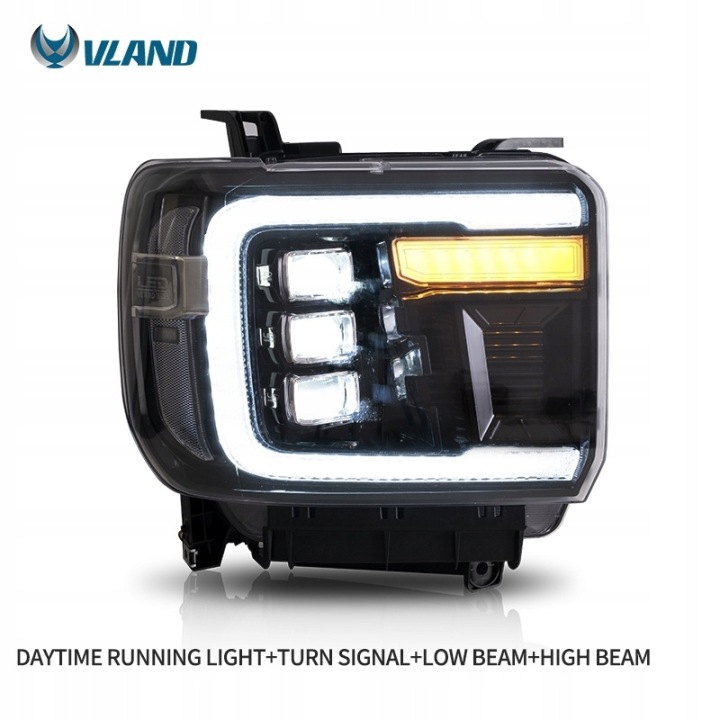 фото №10, Фары лампы kpl vland полный led тюнинг gmc sierra iv 4 2013-2019 z24