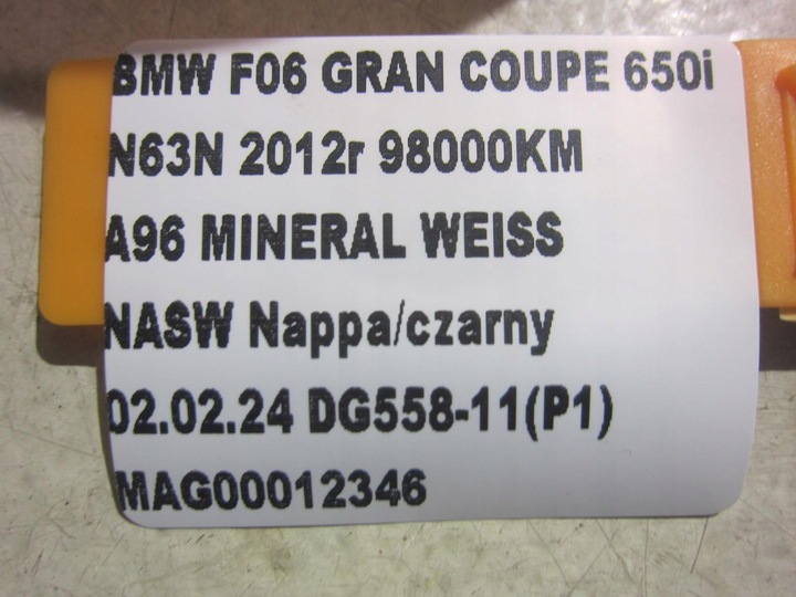 фото №9, Bmw 6 f06 gran купе подушка шторка воздушная подушка безопасности левая 72127273435