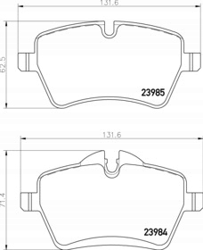 фото №1, Гальмівні колодки mintex mdb2816 m1144 mini r50 r52 r53 r55 r56 r57 r58 r59 r61 перед