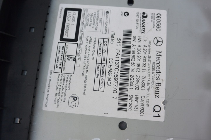 фото №8, Радіо cd навігація mercedes w204 рестайлінг c-klasa