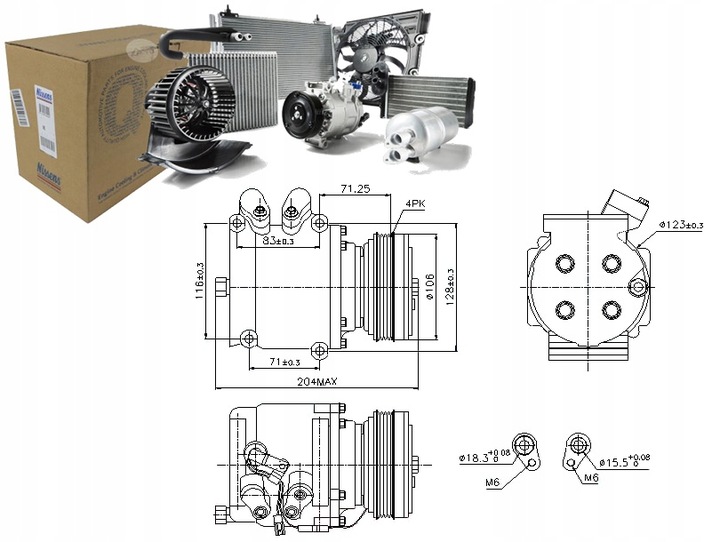 фото №12, Nissens 89226 компрессор климатизация honda civic v vi
