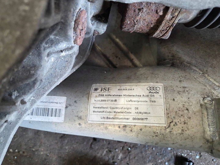 фото №8, Подвешивание задние комплектные комплект мост полуоси audi a8 d3 4.2 tdi 2005