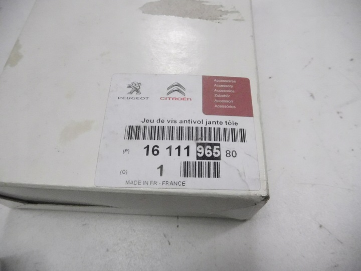 фото №6, Набор винт колёса citroen peugeot оригинальный номер 1611196580