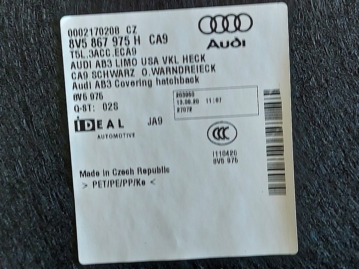 фото №5, Audi a3 sedan оббивка кришки зад usa 2015-2020r