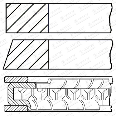 фото №1, Кільце. поршневі. nis.1,8-2,0 mr20 std mr18 śr.84 mm 1,2x1,2x2 mr20dd goetze