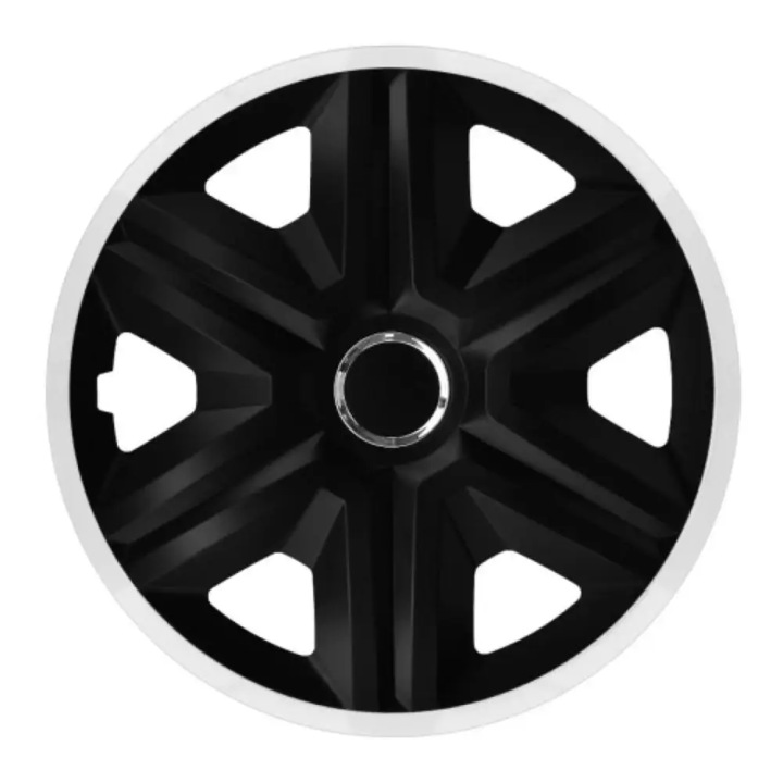 фото №12, Колпаки 15" fast lux белый чёрные комплект 4 штуки vw opel fiat ford skoda