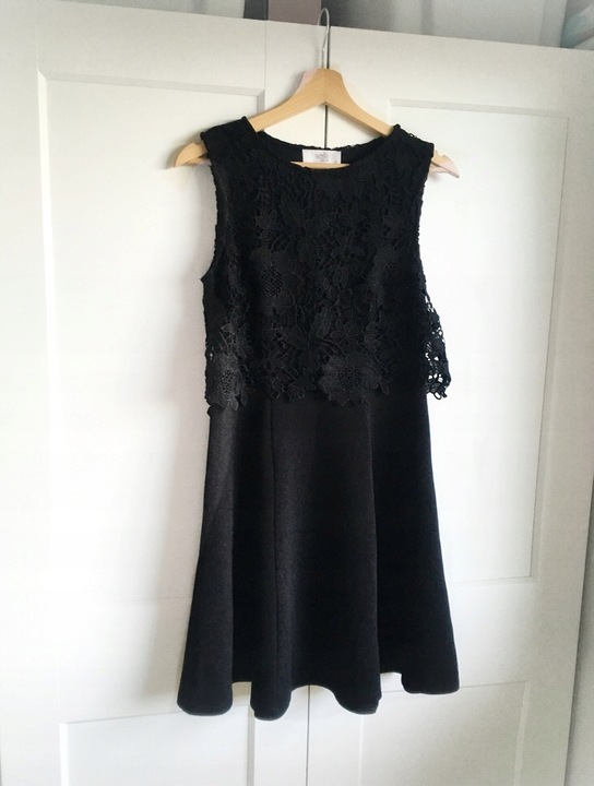 Sukienka mała czarna z koronką Wallis r. 38 8921180134 Odzież Damska Sukienki NW AAFINW-9