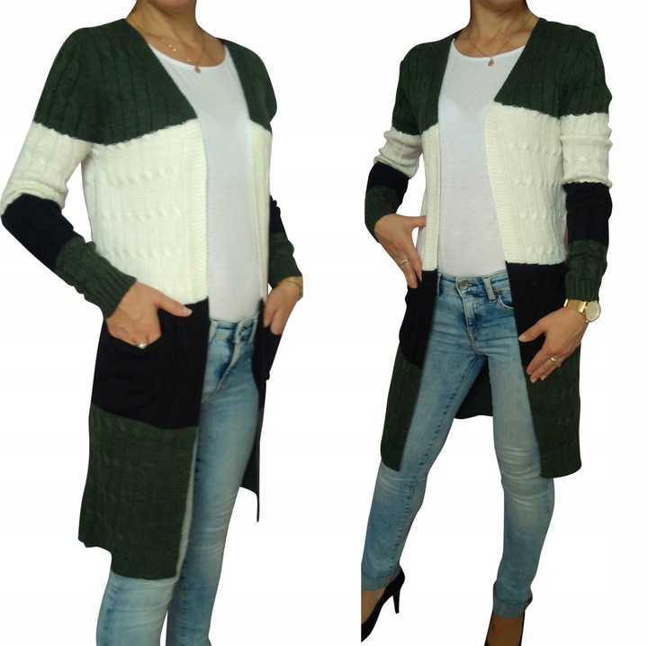 MODNY KARDIGAN długi sweter NEW!!! UNI kolory 9680824109 Odzież Damska Swetry GY LPTDGY-6