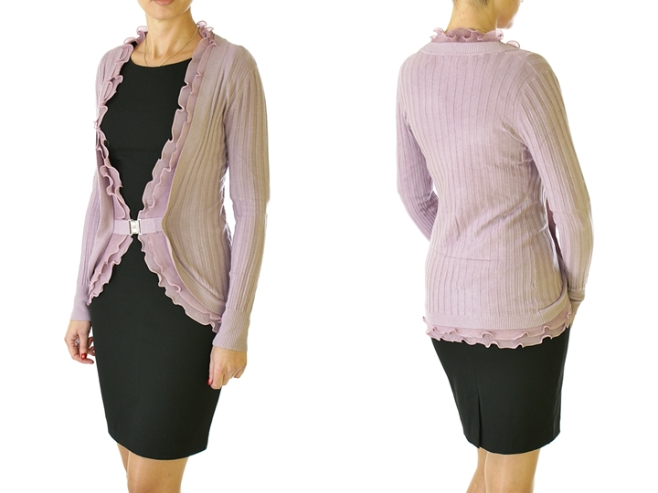 Kobiecy sweter wdzianko kardigan klamra 1089# 9625424231 Odzież Damska Swetry AM SYSMAM-7