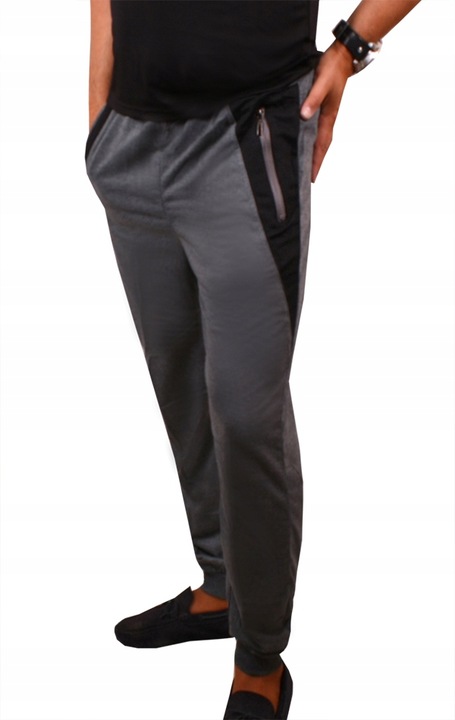 SPODNIE DRESOWE sport MĘSKIE dresy #422 grafit 3XL 9652498682 Odzież Męska Spodnie AT TFCYAT-7
