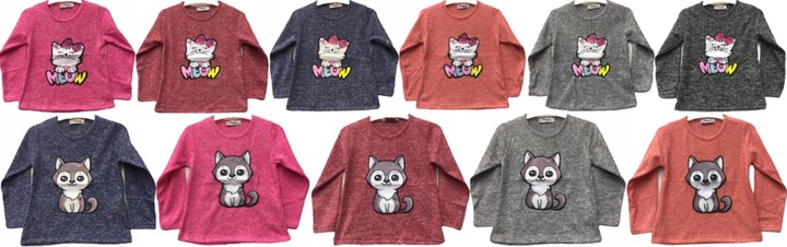 Bluzeczka sweterkowa BLUZKA sweterek kot kotek 116 9912923164 Dziecięce Odzież LD RGGJLD-9