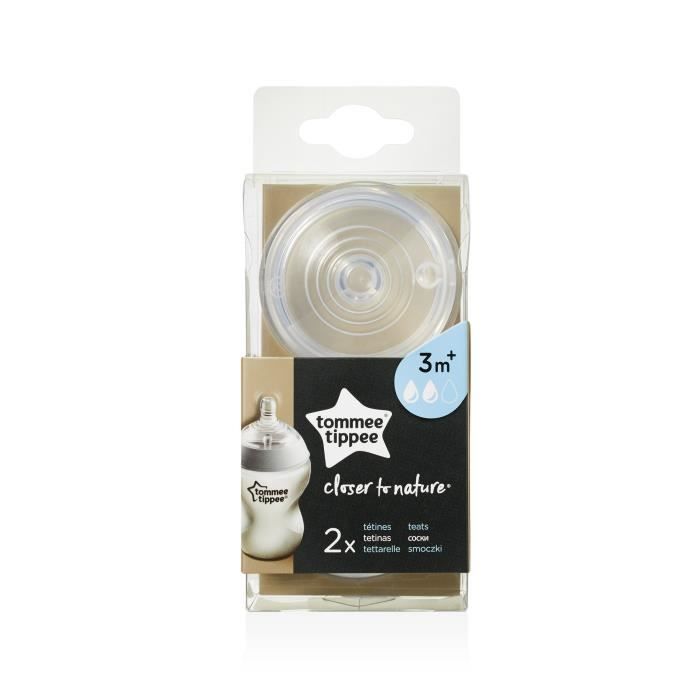 2 шт. Соска для пляшки Tommee Tippee 3 міс.+ з середнім потоком — фото 2
