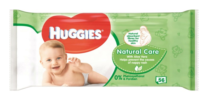 HUGGIES серветки вологі мокрі для дітей NATURAL CARE ALOE VERA 56 шт.
