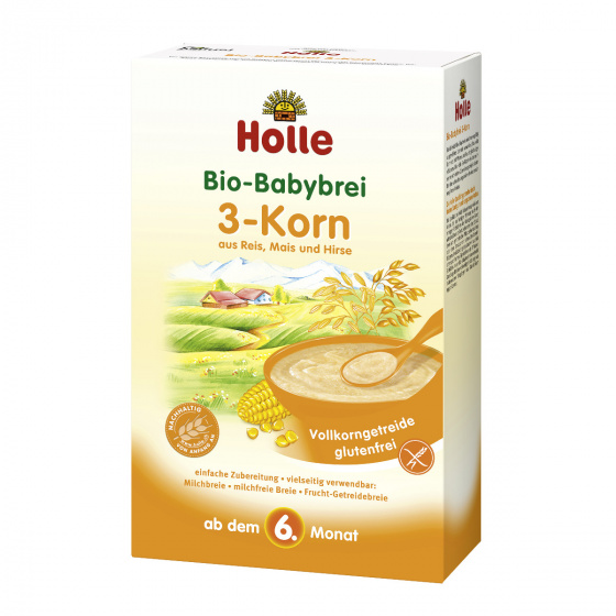 HOLLE Кашка 3-зерна цільнозернова Біо по 6. місяця 250 г — фото 4