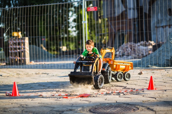 FALK Трактор Чохол IH Backhoe Помаранчевий з Причепом Рухома Ложка