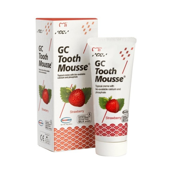 Рідкі емаль паста без фтору GC Tooth Mousse полуниця 35 мл — фото 3