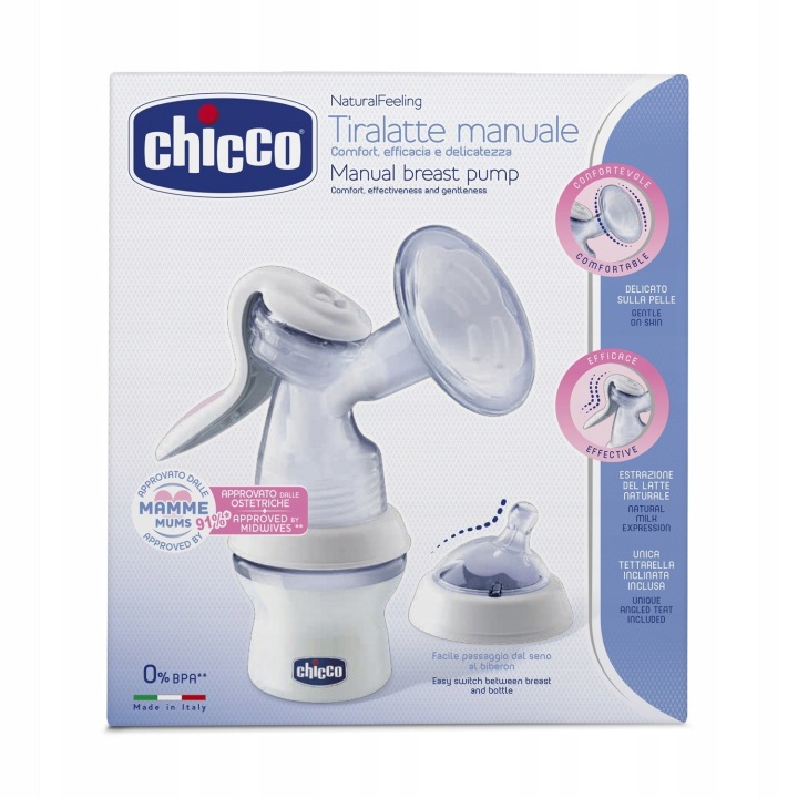 Ефективний молоковідсмоктувач мануальний ручний відсмоктувач їжі NATURALFEELING CHICCO — фото 11