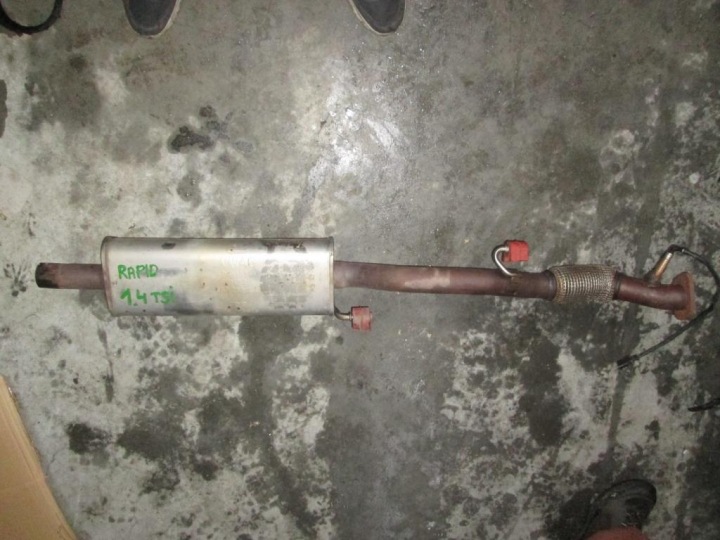 Marmitta sistema scarico completo auto usato Skoda Rapid 1.4 TSI