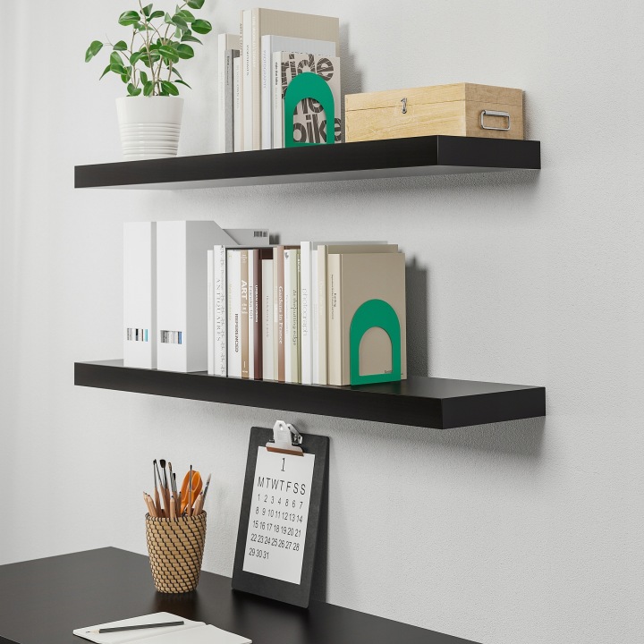 IKEA LACK Полиця настінна чорно-коричневий 110x26 см — фото 3