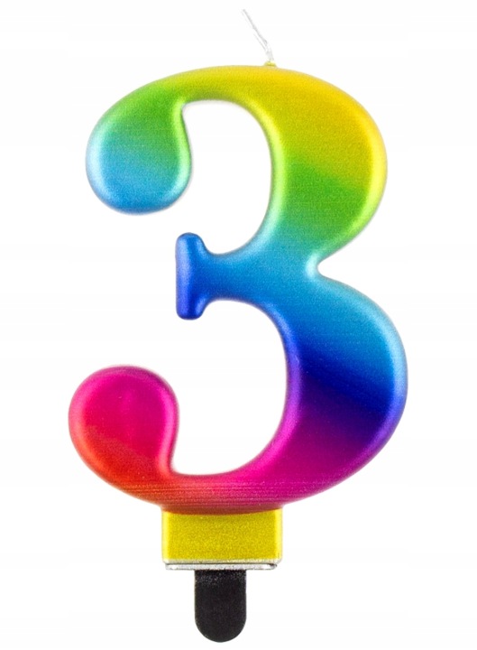 Свічка цифра 3 BEAUTY&CHARM GALAXY 8 см — фото 2