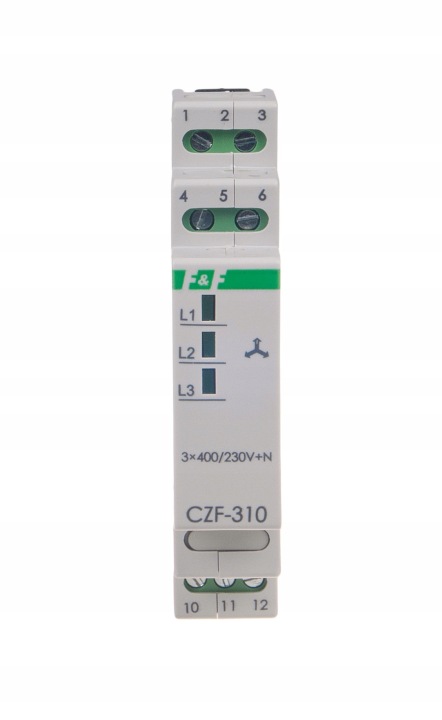 Reléový senzor fázového výpadku Din 10A 400V IP20 F&f CZF-310