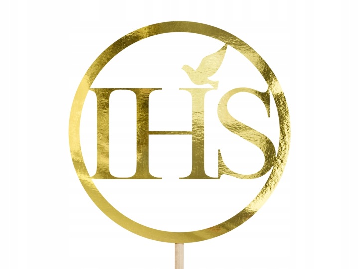 Декорації До причастя Топпер на торт IHS золотий 22 см