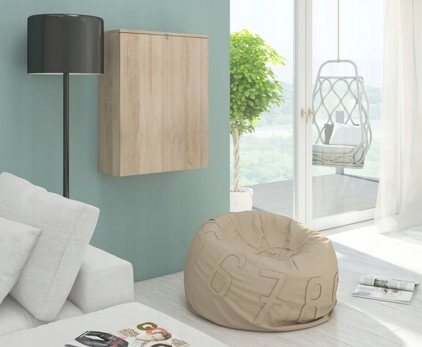 Biurko składane wiszące ścienne Hide sonoma jasna