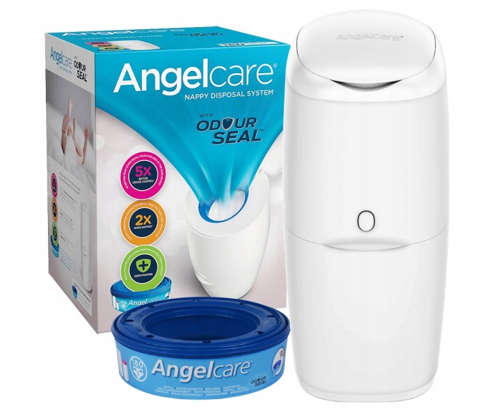 Контейнер для підгузків класичний + 1 вкладиш ANGELCARE; білий — фото 4