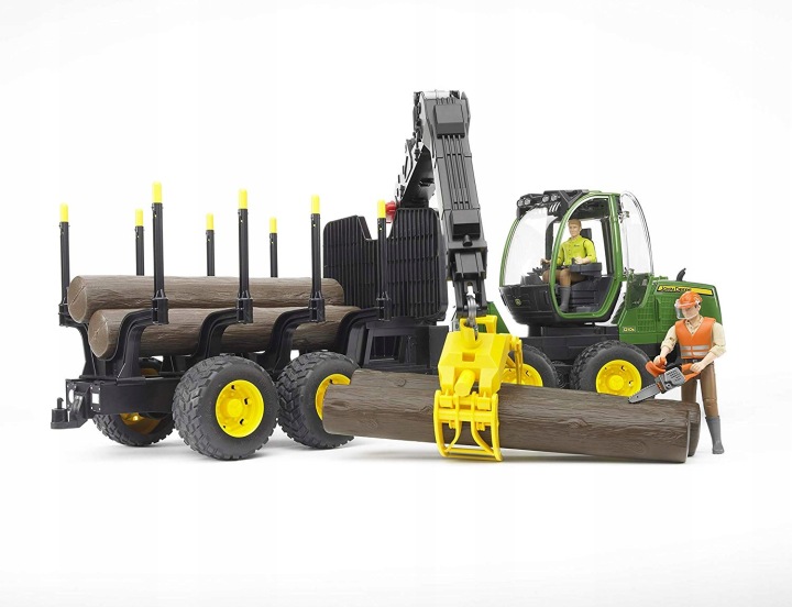 Bruder Форвардер John Deere 1210E з захоплювачем і 4 колодами 02133 — фото 11