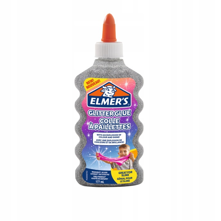 З блискітками блискучий Сріблястий клей ELMERS Глітер для Слайм